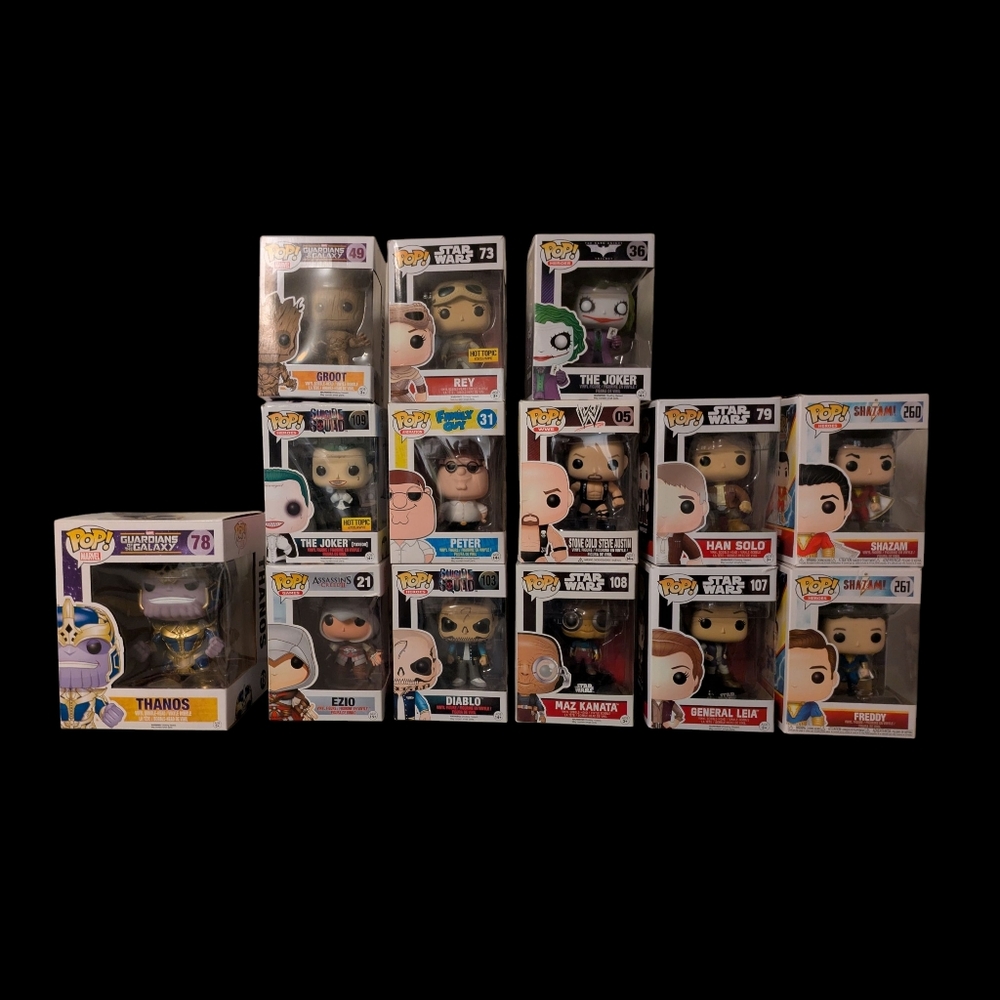 Assorted NIB FUNKO POP figures.